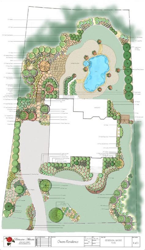 Big Residential Yard Design - A lot of cool shape and flowing curves to ...