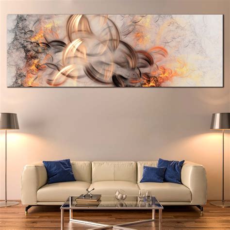 Beautiful Abstract Canvas Wall Art, Orange White Abstract Elegant Illu ...