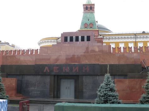 Lenin's Mausoleum also known as Lenin's Tomb at the center of Moscow ...