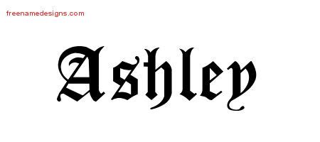 Blackletter Name Tattoo Designs Ashley Graphic Download - Free Name Designs