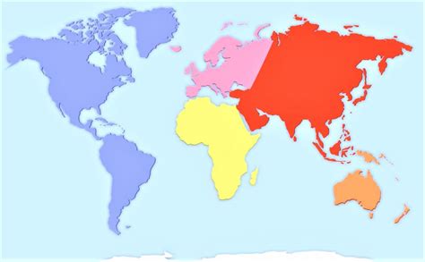 Mapa de continentes 】» Con Nombres | Mudo | En blanco | Imprimir