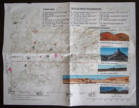 Bisti Badlands Hiking Map with GPS Coordinates - DIY Travel HQ (2023)