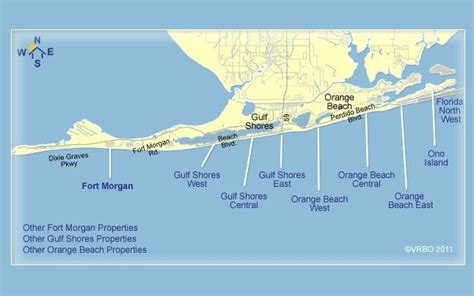 Map of Orange Beach/Fort Morgan, Alabama