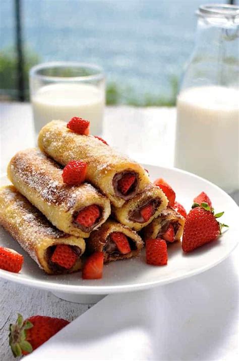 Strawberry Nutella French Toast Roll Ups | RecipeTin Eats