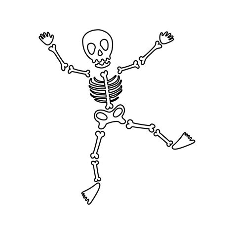 Premium Vector | Line art dancing skeleton. Halloween decorative ...