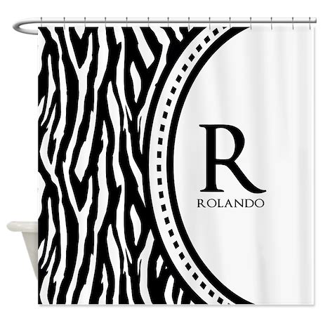 Trendy Animal Print Monogram Shower Curtain by CustomGifts123