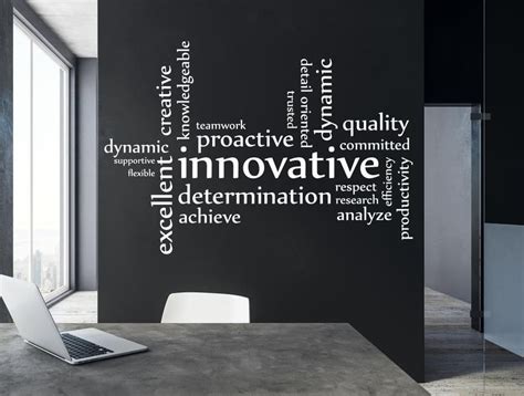 Vinyl Wall Art Decal innovative Workplace Word Cluster Business Work ...