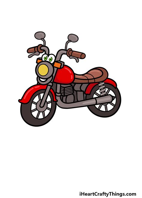 How To Draw A Cartoon Motorcycle - Hellknife18