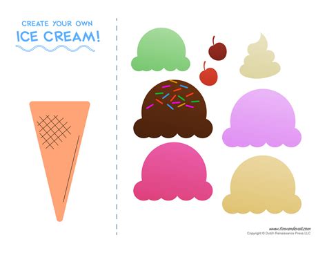 Ice Cream Templates and Coloring Pages for an Ice Cream Party