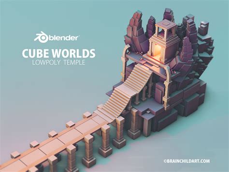 Using only the Default Cube in Blender 3D - Low poly Environment by ...