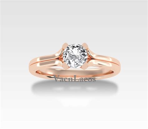 White Sapphire Solitaire Engagement Ring Unique White Sapphire Dainty ...