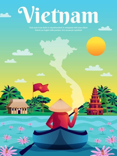 Free Vector | Vietnam colored poster