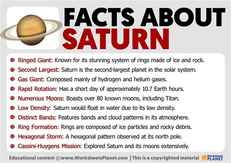 Facts about Saturn