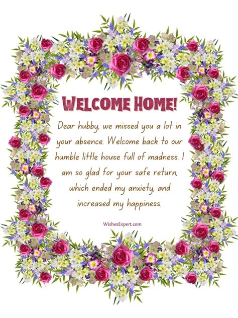 15+ Welcome Back Home Messages for Husband