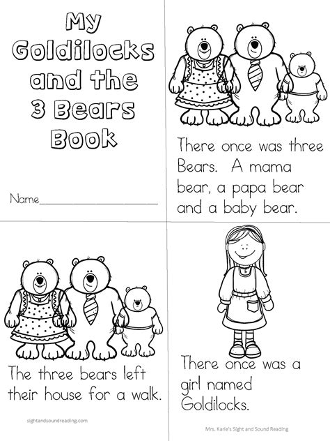 Goldilocks And The Three Bears Printable Book