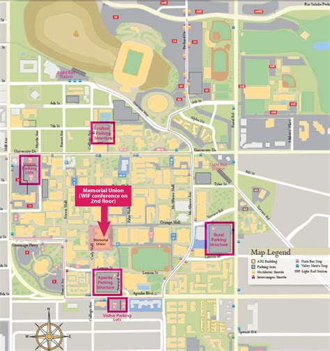 Asu Tempe Campus Map - Blank North America Map