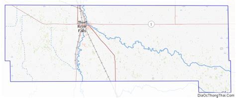 Map of Pennington County, Minnesota - Thong Thai Real