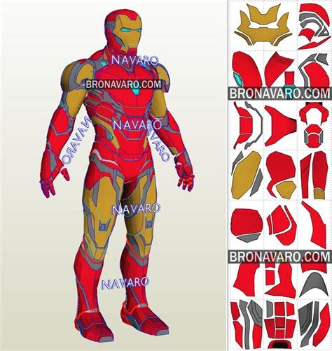 IRON MAN MK85 Armor Template - Iron Man Armor Pepakura - Iron Man Mark ...