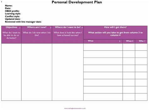 Development Plan Template Word Inspirational 6 Personal Development ...