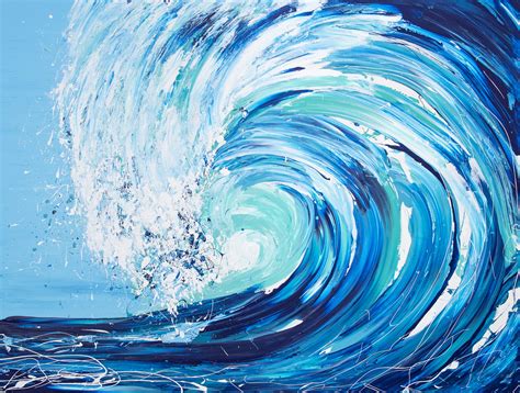 "First Touch - Wave Series 2018" by Annette Spinks. Paintings for Sale ...