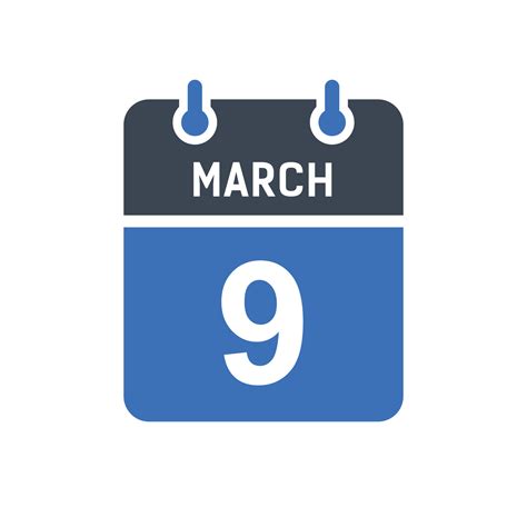 March 9 Calendar Date Icon 5260756 Vector Art at Vecteezy