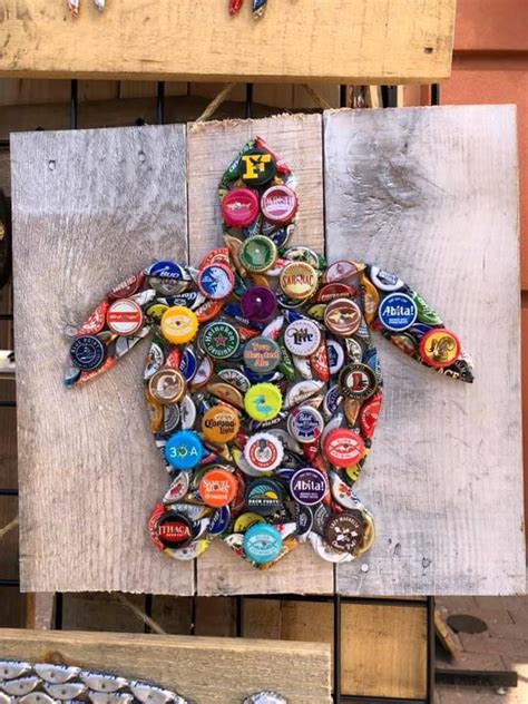 Turtle Beer Cap Art Colorful Unique Wall Art. Gorgeous Wall | Etsy ...