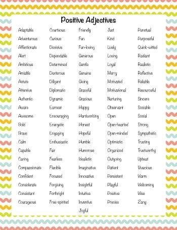 Describing Words For Kids