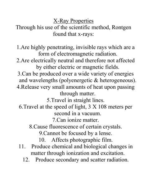 X-Ray Properties - El Camino College