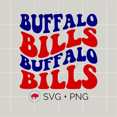 Buffalo-bills SVG PNG Wavy Retro Vintage Letters, Cricut Silhouette Cut ...