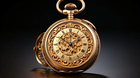 Premium AI Image | Antique gold pocket watch