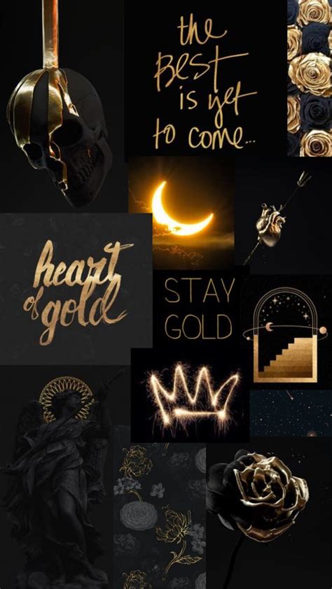 Black & gold colour aesthetic phone wallpaper | Gold and black ...