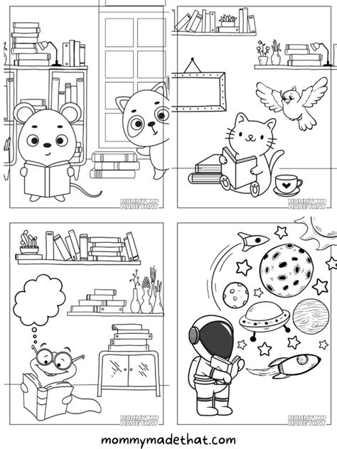 Library Coloring Pages (Free Coloring Sheets that Encourage Reading!)