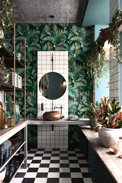 botanical bathroom decor | Interior Design Ideas