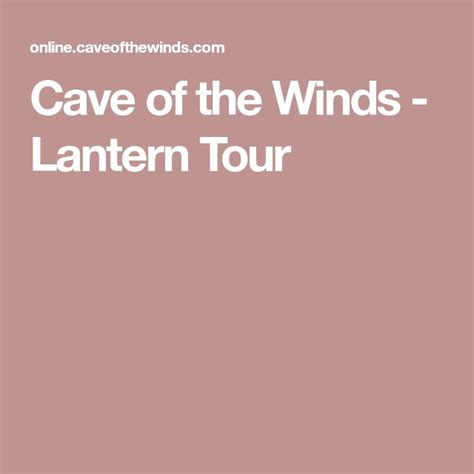 Cave of the Winds - Lantern Tour