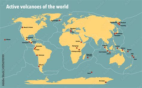 Major Volcanoes In The World Map