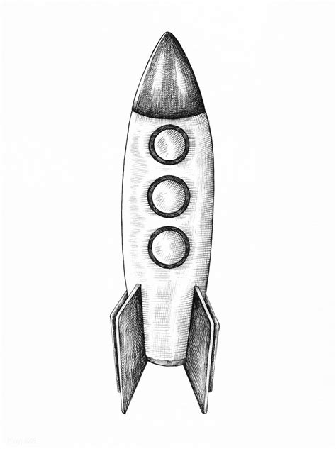 Hand-drawn rocket illustration | free image by rawpixel.com