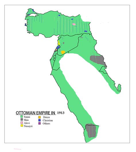 Sketch map of religions in the Ottoman Empire in 1913 : r/MapPorn