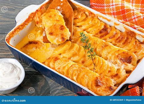 Gratin Dauphinois Potato Casserole With Cream And Cheese, French ...