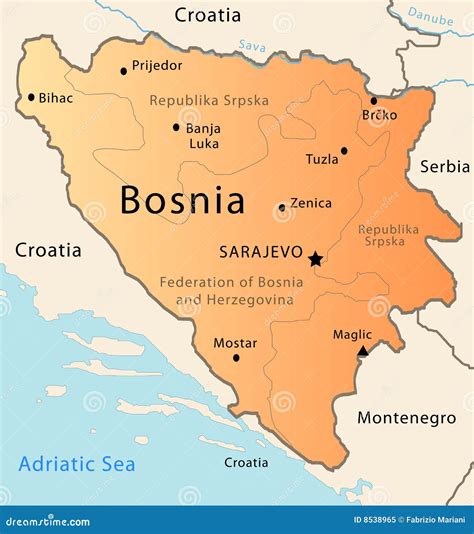 Bosnia Map. Cartoon Vector | CartoonDealer.com #187061695