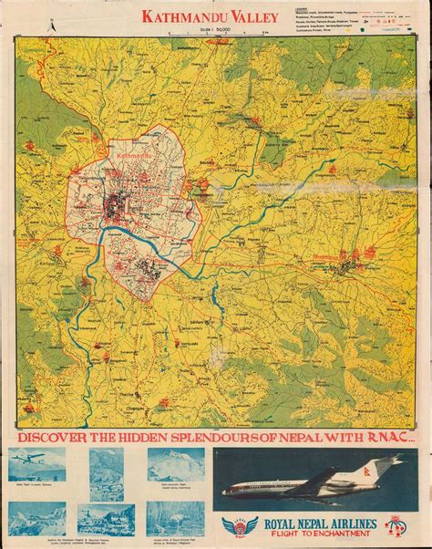 Kathmandu City. / Kathmandu Valley.: Geographicus Rare Antique Maps