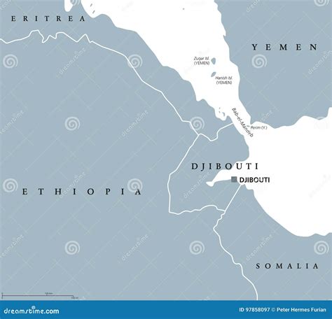 Bab El Mandeb Strait Region Political Map Cartoon Vector ...