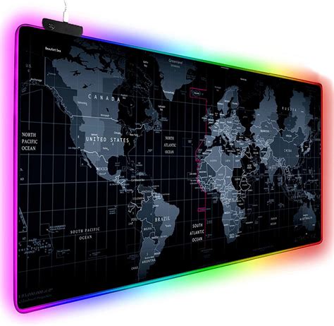 World Map RGB Gaming Mouse Pad - 90X40 CM | HardwareMarket