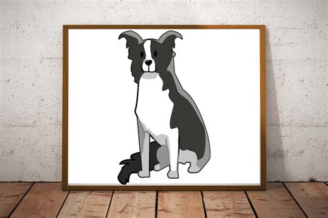 Border Collie Dog Cartoon Illustration Graphic by CutePets · Creative ...