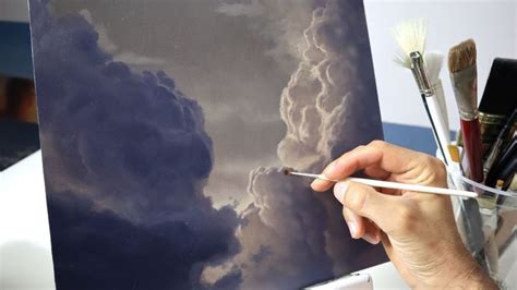 How to paint clouds - realistic storm cloud painting tutorial | Cloud ...