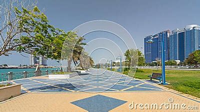 Corniche Boulevard Beach Park Along the Coastline in Abu Dhabi ...