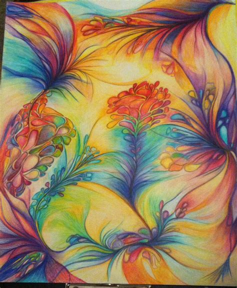 Colored pencil drawing | Pencil drawings of flowers, Abstract pencil ...