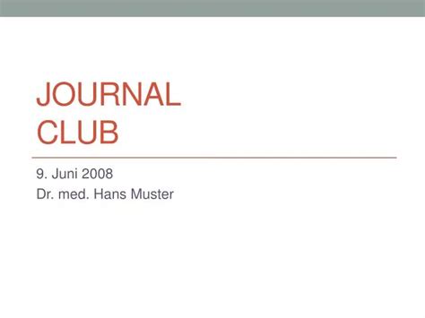 Journal Club Presentation Template