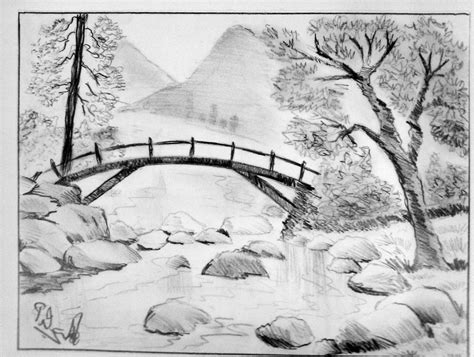 Simple Bridge Drawing at PaintingValley.com | Explore collection of ...