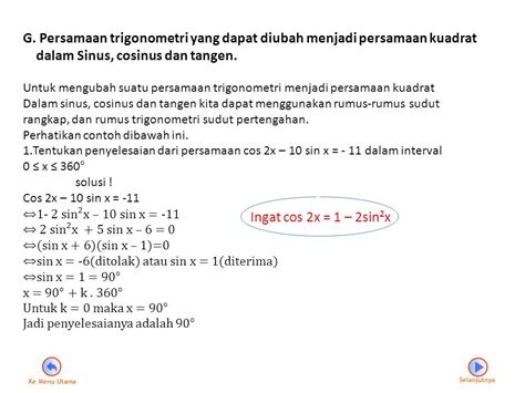 Contoh Ppt Materi Matematika Peminatan Kelas 11 Persamaan Trigonometri ...