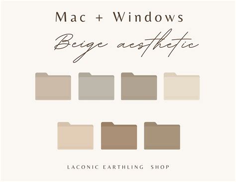 Beige Aesthetic Desktop Folder Icons For Mac & Windows | Etsy